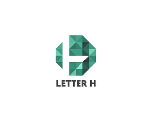 Hexagon logo icon design template, letter H. Vector business elements.