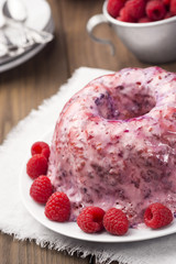 Raspberry Charlotte or Mousse Cake with Berries