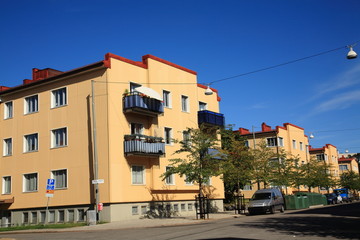 Fototapeta na wymiar Residential buildings in Stockholm