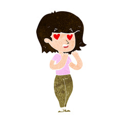 cartoon woman in love