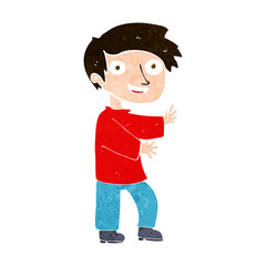 cartoon excited boy