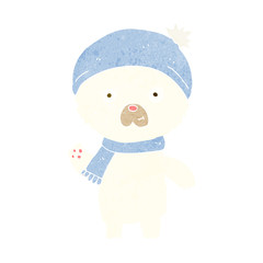 cartoon waving polar bear