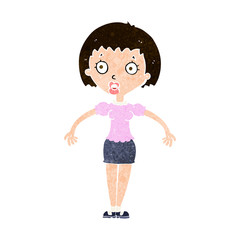 cartoon confused woman shrugging shoulders