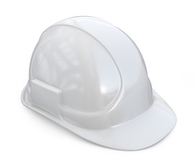 White helmet, hardhat. 3D Icon isolated on white background