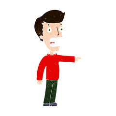 cartoon terrified man