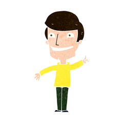 cartoon grinning man with idea