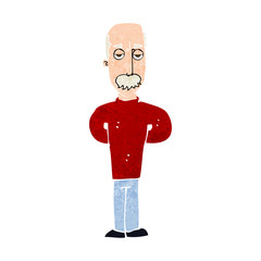 cartoon annoyed balding man