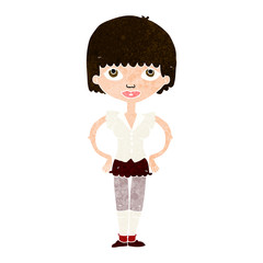 cartoon woman with hands on hips