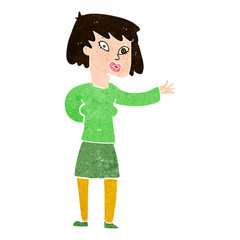 cartoon woman explaining