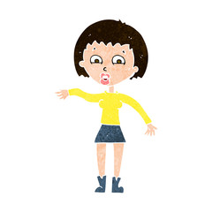 cartoon surprised woman