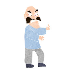 cartoon angry old man