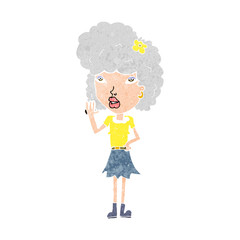 cartoon woman waving