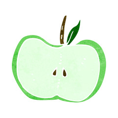 cartoon apple half