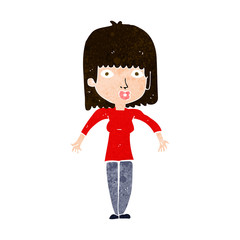 cartoon woman shrugging