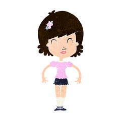 cartoon happy pretty woman