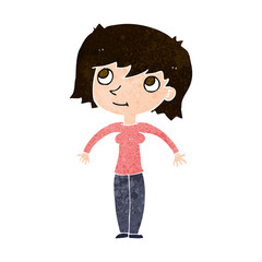 cartoon woman shrugging