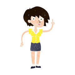 cartoon woman with question