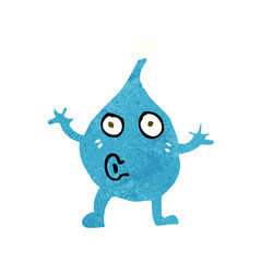 cartoon funny water drop character
