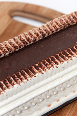 Fruit ice cream cake with chocolate