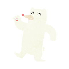 cartoon waving polar bear