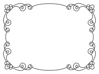 Calligraphic rectangle frame in retro style