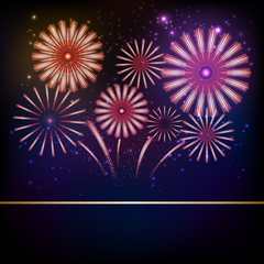 Fototapeta na wymiar Colorful firework explosion on dark background