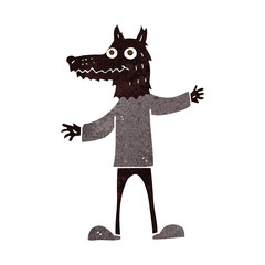 cartoon wolf man