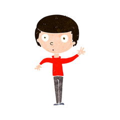 cartoon waving boy