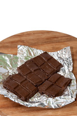 Melting cooking chocolate on the kitchen board