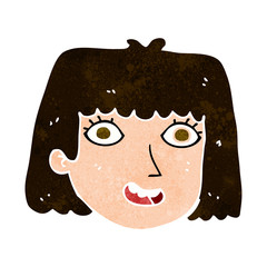 cartoon happy female face