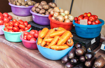 Fresh vegetables ready to sale at the farmers market