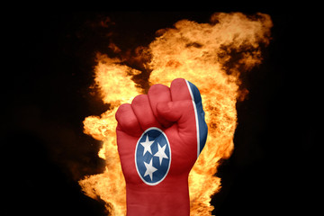 fire fist with the flag of tennessee