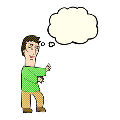 cartoon angry man with thought bubble