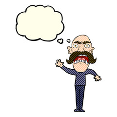 cartoon angry old man with thought bubble