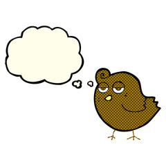 cartoon bird with thought bubble