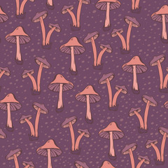 Vector seamless pattern of mushroom 