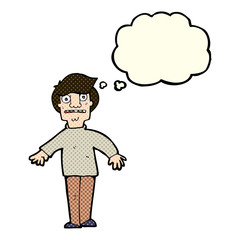 cartoon shocked man with thought bubble