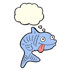 cartoon fish with thought bubble