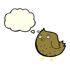 cartoon bird with thought bubble