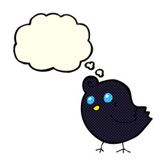 cartoon bird with thought bubble