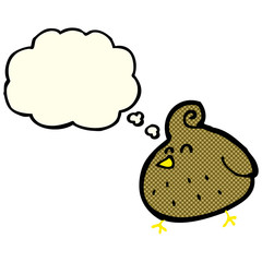 cartoon bird with thought bubble