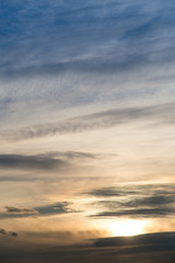 Naklejka na ściany i meble clouds in the sky at dawn Sun