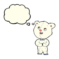 cartoon cute teddy bear with thought bubble