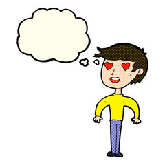 Obraz premium cartoon man in love with thought bubble