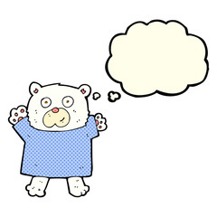 cartoon cute polar bear with thought bubble