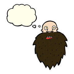 cartoon bearded man with thought bubble