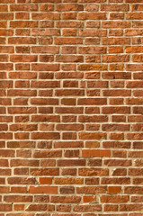 Red brick wall for background or texture