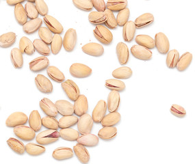 pistachios on a white background. close