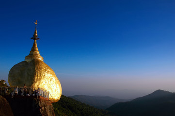 Golden Rock, one of the most sacred buddhist stupa in Myanmar (Burma)