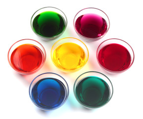 Glass caps with dyes